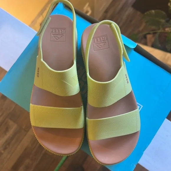 Reef Green Sandals Chunky Platform Comfort - Picture 3 of 5